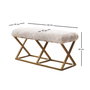 Atelier Del Sofa Capraz Pelush Banco Oro Blanco 100cm Ancho x 50cm Alto x 40cm Profundo